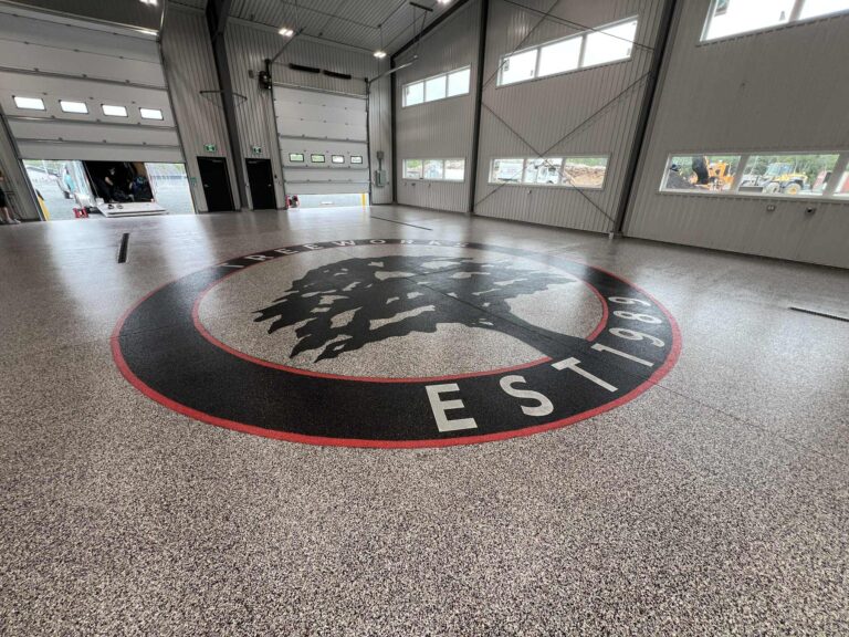 Tree Works Warehouse Epoxy Flake Flooring installed in Halifax