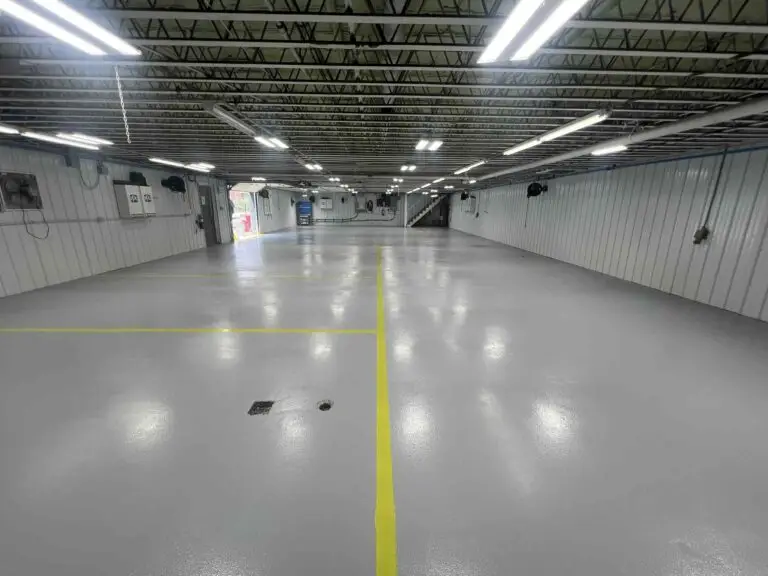 Chapman Autobody Commercial Epoxy Flooring installed in Bedford
