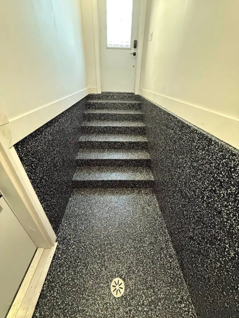 basement epoxy flooring installed in Truro