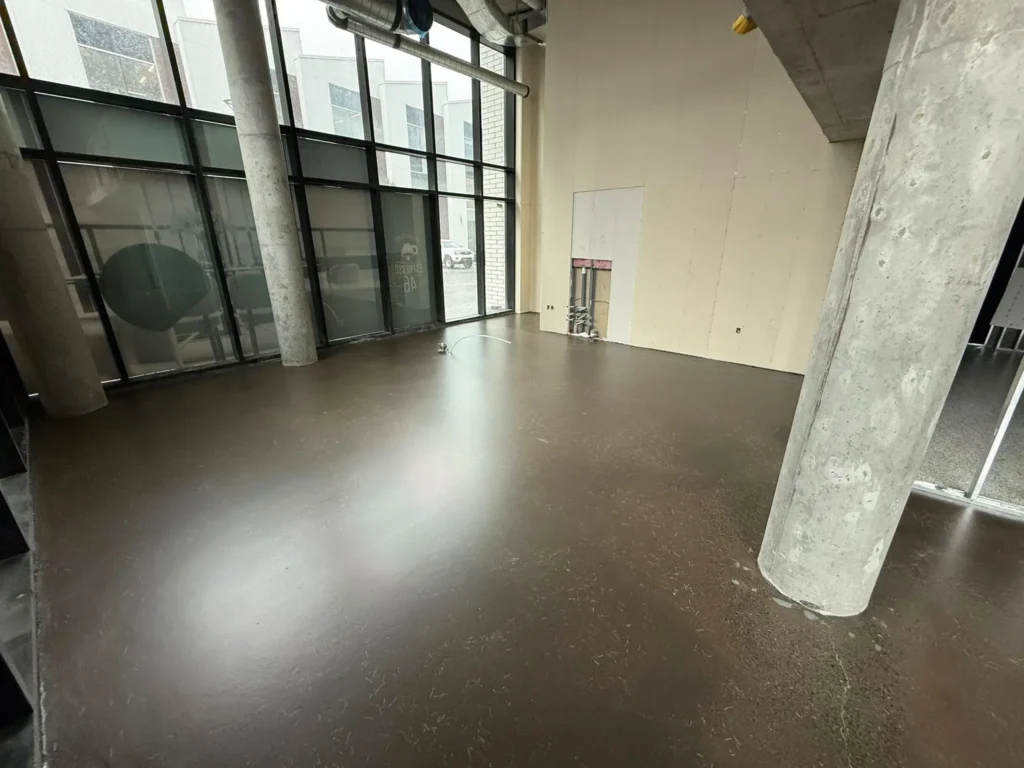 Grind-and-seal concrete floor in the Espresso 46 customer area in Halifax