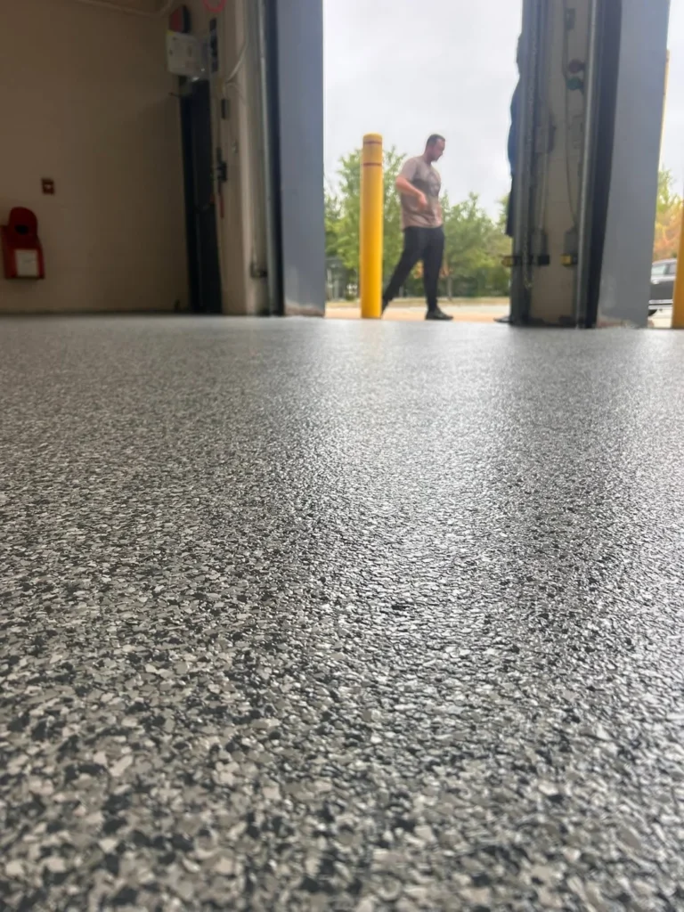 Finished flake floor and doorway at Bridgewater Provincial Court