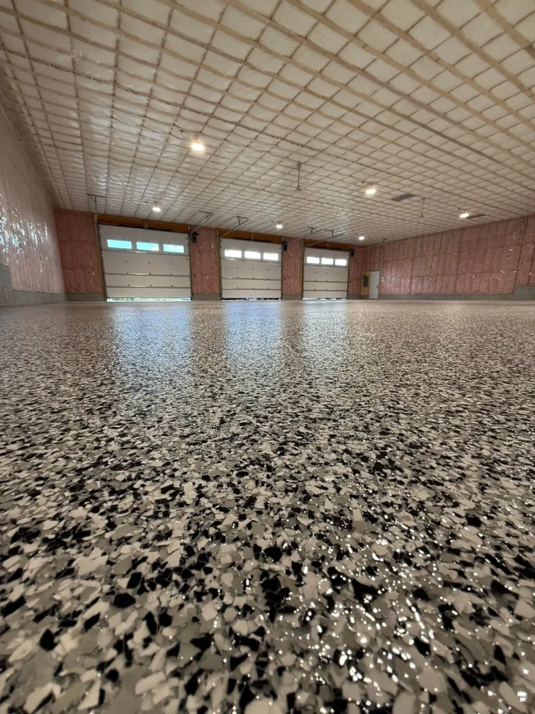 4,000 sq ft Domino garage - completed floor by Top Coat Epoxy