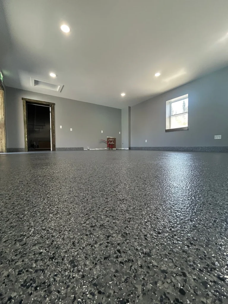 Nightfall flake floor with coated edges in a new Truro office