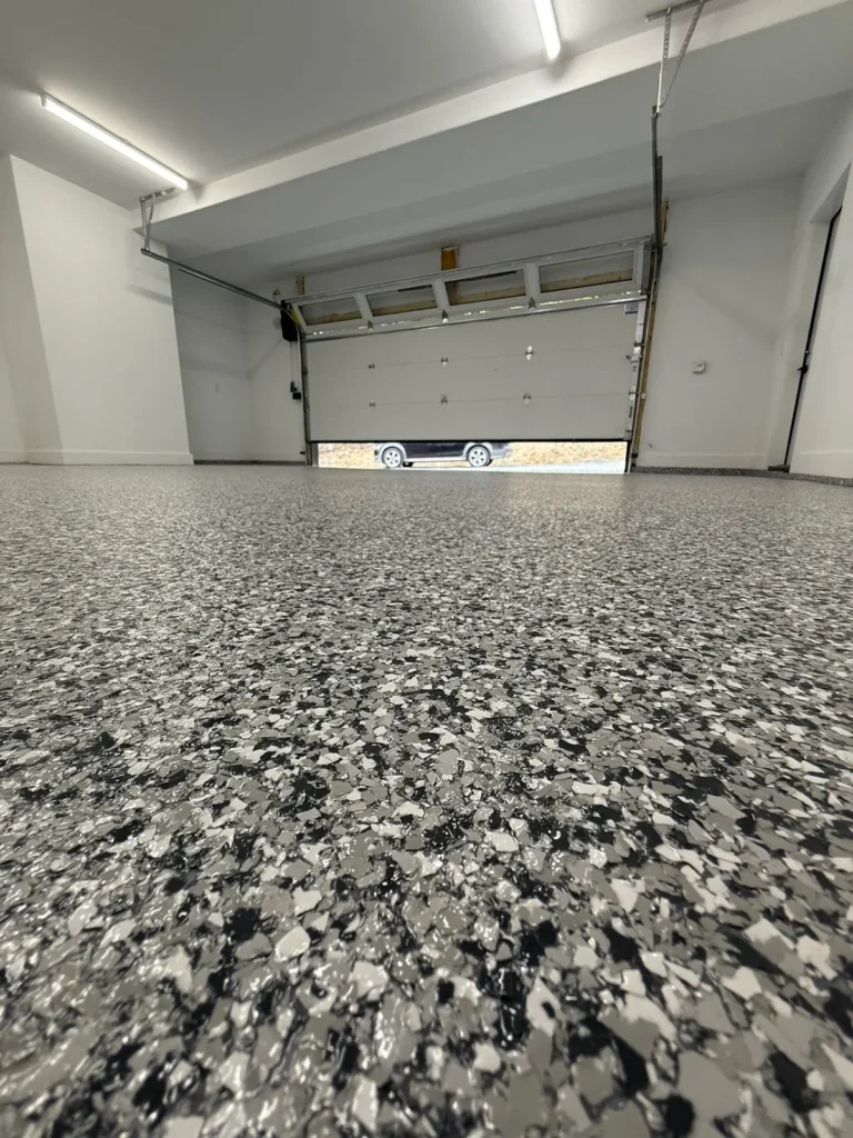Stonehenge garage in Indigo Shores - completed floor by Top Coat Epoxy